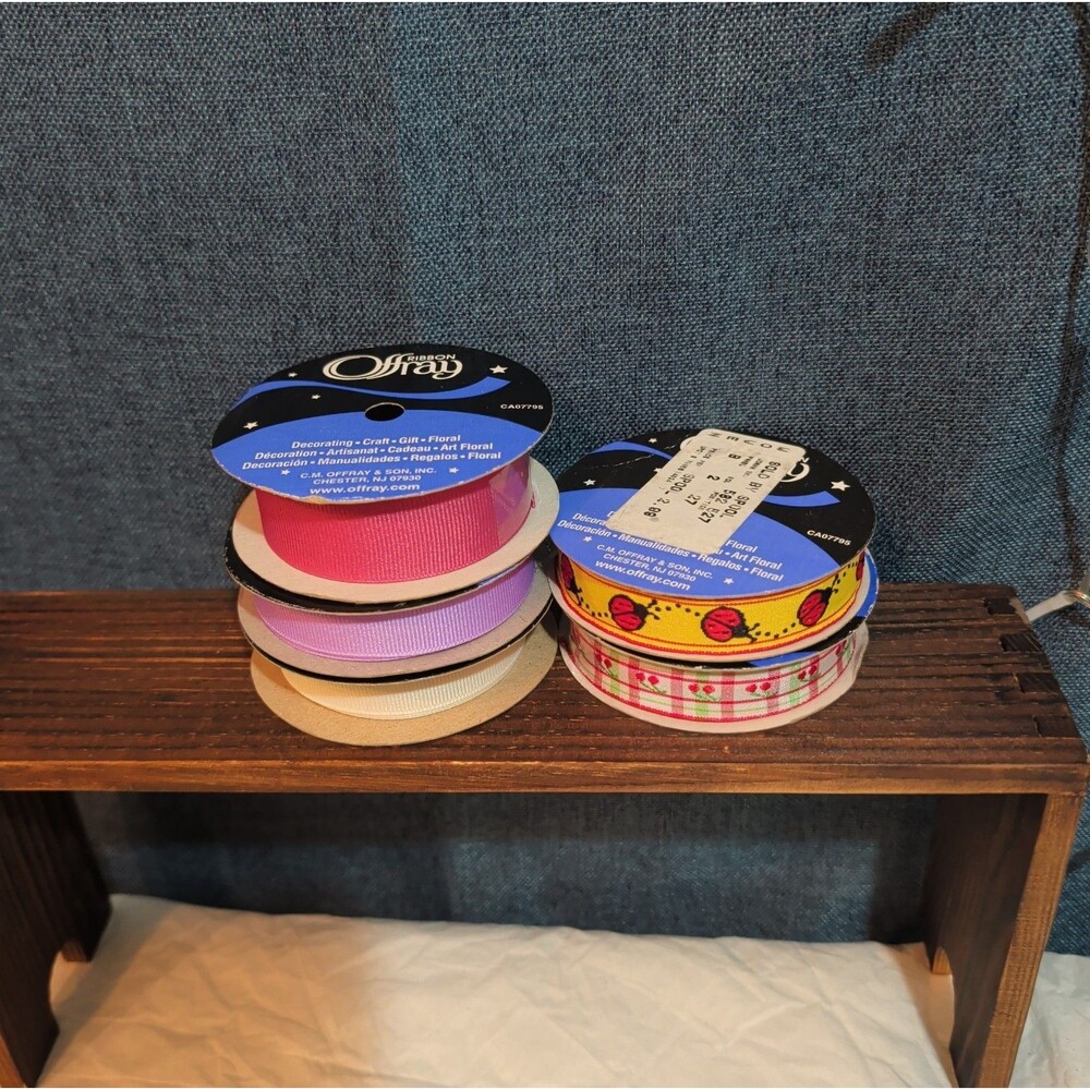 Offray Ribbon Lot 5 Ladybug Cherry Solid Spring Craft Destash - Picture 14 of 16